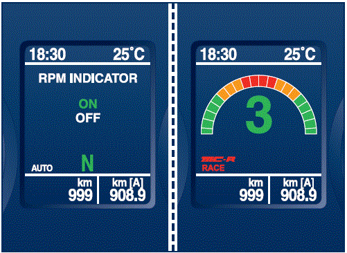 Setting Display Maserati Grancabrio 2017 Screen Messages RPM indicator screen page fig 13