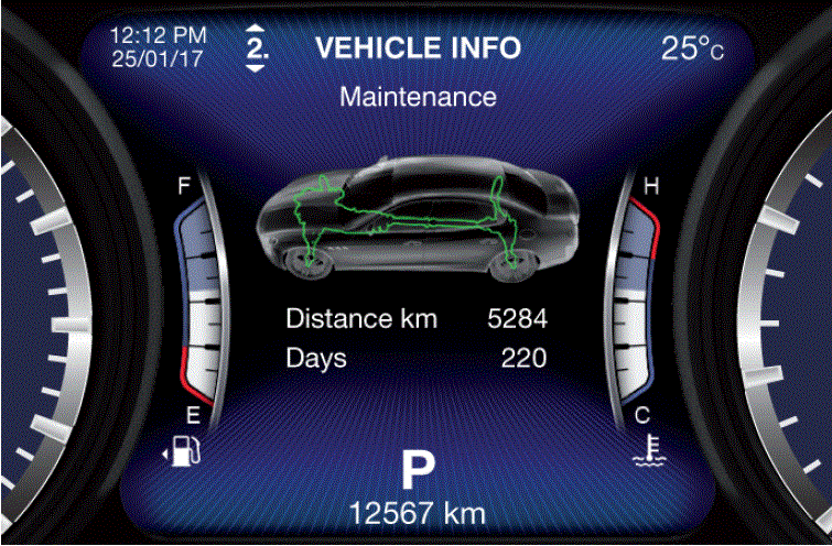 Settings Display 2018 Maserati Quattroporte Dashboard Maintenance fig 18