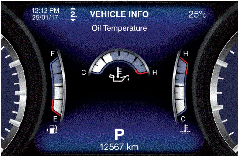 Settings Display 2018 Maserati Quattroporte Dashboard Oil Temperature fig 19
