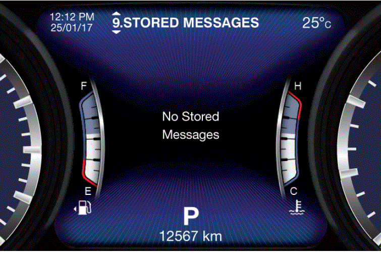 Settings Display 2018 Maserati Quattroporte Dashboard STORED MESSAGES fig 31