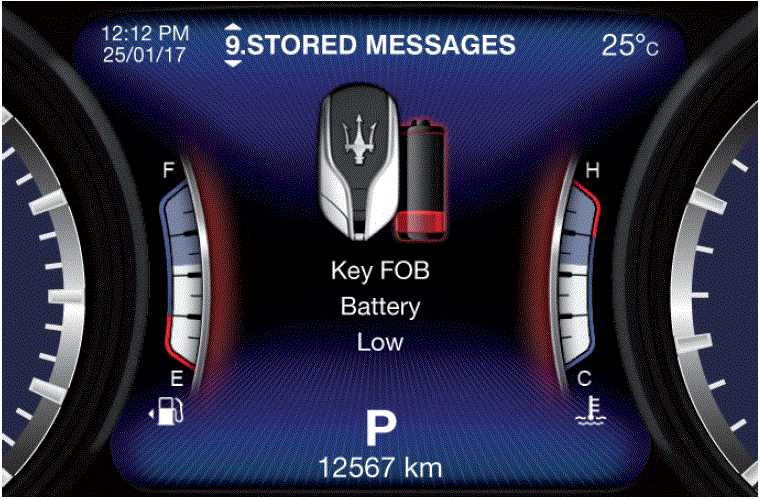 Settings Display 2018 Maserati Quattroporte Dashboard TFT Five-Second Stored Messages fig 10