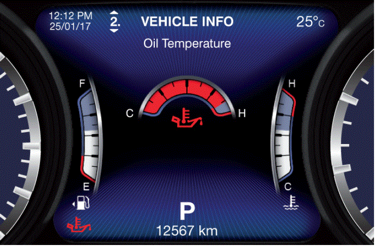 Settings Display 2018 Maserati Quattroporte Dashboard VEHICLE INFO fig 16