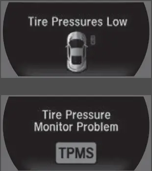 Warning Indicators 2020 ACURA NSX Dashboard Symbols Low Tire Pressure fig 48